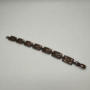 VTG 1950'S SOUTHWESTERN DESIGN PANEL LINK COPPER BRACELET